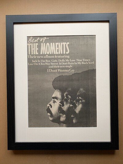 MOMENTS BEST OF (FRAMED) POSTER SIZED original music press advert from 1977 - T