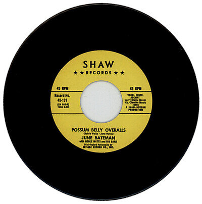JUNE BATEMAN "POSSUM BELLY OVERALLS c/w GO AWAY MR BLUES" 1965 R&B / BLUES