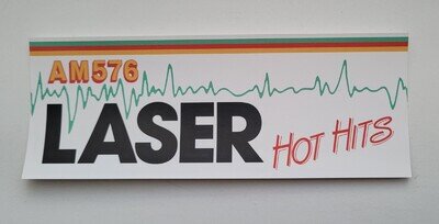 Laser Hot Hits 576kHz Classic Vinyl Sticker Retro Pirate Radio Sticker 558