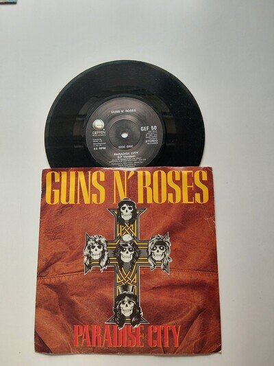 Guns N Roses Paradise City 7 Vinyl Record 1989, Geffen GEF 50 Rock