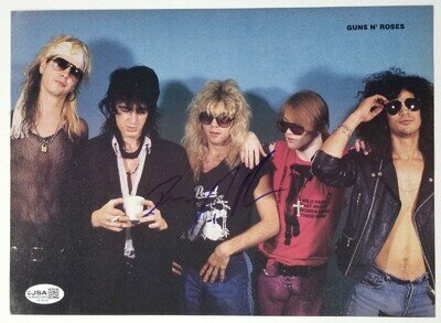 Steven Adler of Guns N' Roses SIGNED Vintage Mag Pinup Photo JSA COA Autographed