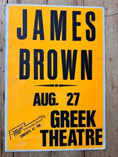 James Brown Original Boxing Style Poster Greek Theatre L.A. August 27th 1987