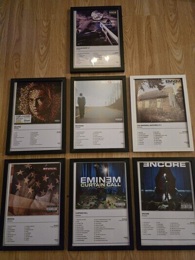 Eminem Album Cover Prints Set of 7 , Encore & More A4 Poster Plus Bonus Poster