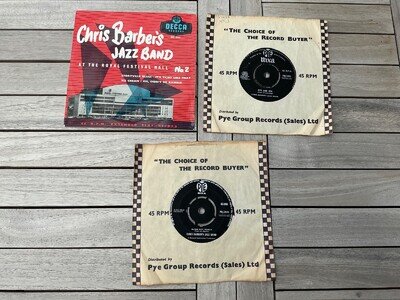 3 x CHRIS BARBER'S JAZZ BAND 7" vinyl record 45RPM bugle Boy March