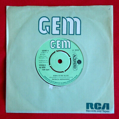 PATRICK HERNANDEZ - BORN TO BE ALIVE - A1/B2 UK 1979 1st ISSUE 7" VINYL EX/VG