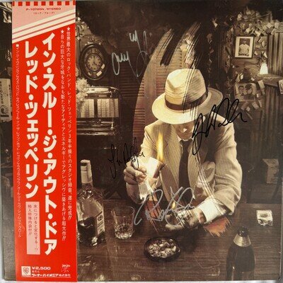 COA AUTOGRAPH Led Zeppelin In Through The Out Door VINYL LP JAPAN Signed