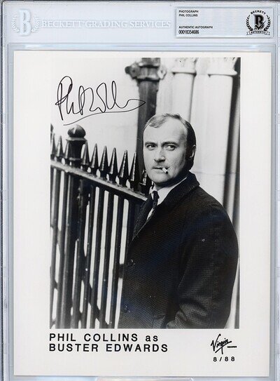 1988 -PHIL COLLINS- Beckett BAS Signed/Autograph/Auto 8x10 Music Promo Photo