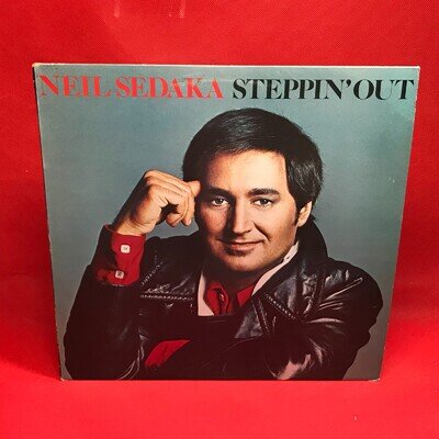 NEIL SEDAKA Steppin' Out 1976 UK vinyl LP + INSERT Love in the Shadows Sing Me A
