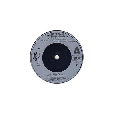 Cliff Richard, Sarah Brightman - All I Ask Of You - 7" Vinyl - 1986 - POSP802