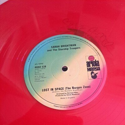 SARAH BRIGHTMAN disco 70s 12inch singed red vinyl