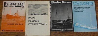 4 PIRATE RADIO BOOKLETS, WAVELENGTH, OFFSHORE ECHOS, RADIO NORDSEE, RADIO NEWS