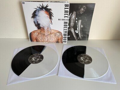 Wiz Khalifa Blacc Hollywood Vinyl LP Hip Hop Black & White Split Records Mint