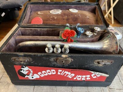 Rare Antique c.1894 J.W. York & Son Silver Bb Cornet #590 w/Case & Accessories