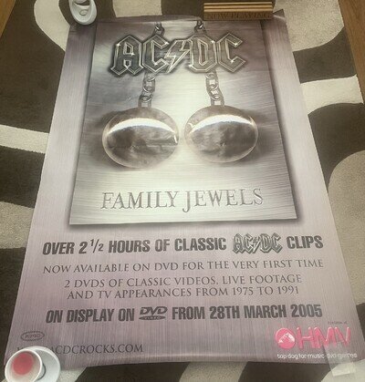 AC/DC Family Jewels HMV Rare Original Billboard (150cmx100cm) Promo Poster Mint