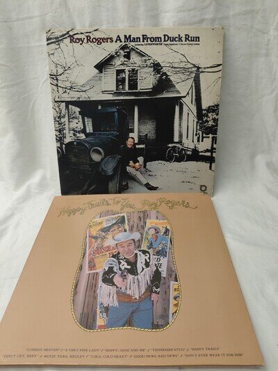 Roy Rogers Vinyl LP Record Lot of 2 - A Man from Duck Run - Happy Trails To You