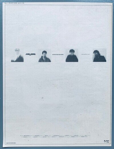 THE CURE 1980 original POSTER ADVERT SEVENTEEN SECONDS vintage Fiction