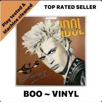 Billy Idol Whiplash Smile 1986 Vinyl Lp Record Rock EX / EX Condition