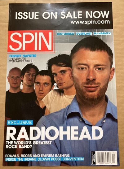 RADIOHEAD Rare BIG 24x36 SPIN MAGAZINE 2000 PROMO POSTER of Kid CD NEVER DISPLAY