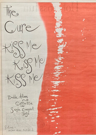 THE CURE original 1987 UK POSTER ADVERT KISS ME Fiction
