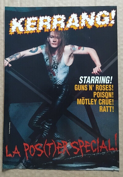 Vintage Kerrang L.A. Poster Special! GUNS N' ROSES MOTLEY CRUE POISON RATT