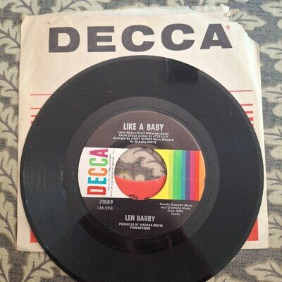 LEN BARRY "LIKE A BABY" USA 45 RPM VINYL SINGLE 1965 VG+