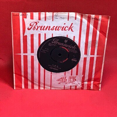 LEN BARRY 1-2-3 1965 UK 7" vinyl single original 45 Bullseye r 05942 record