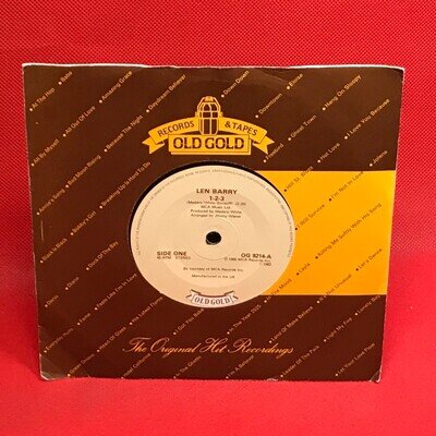 LEN BARRY 1-2-3 1982 UK 7" vinyl single Northern Soul 123 Like A Baby record 45