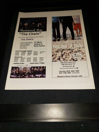 Green Day/Fleetwood Mac Rare Original Radio Promo Poster Ad Framed!
