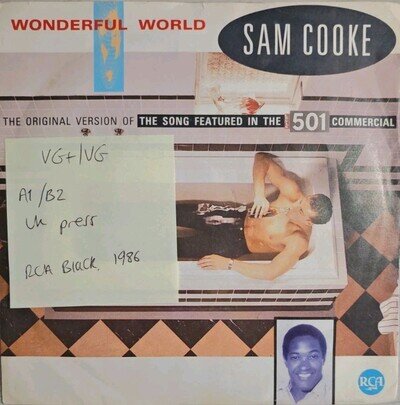 Sam Cooke Wonderful World Vinyl Record VG+/VG PB49871 1986