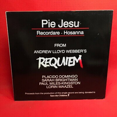 SARAH BRIGHTMAN Pie Jesu 1985 3-track 12" vinyl single Placido Domingo Requiem