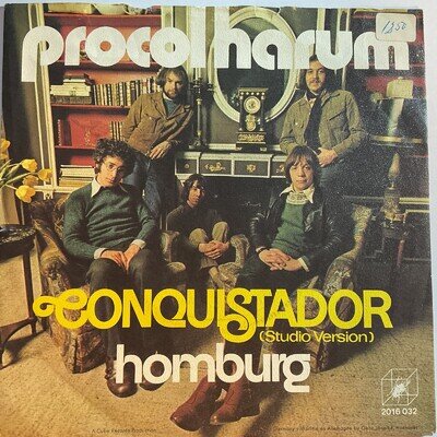 PROCOL HARUM Conquistador Ex+ 1970s Germany Fly Records 2016 032 Rock P/S 7"
