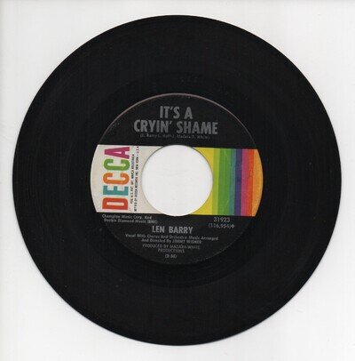 Northern Soul Len Barry It's A Crying Shame Decca