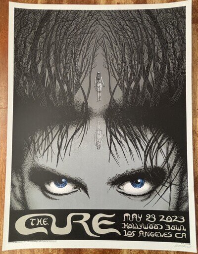 The Cure Poster Los Angeles N1 SIGNED 5/23/2023 EMEK OFFICIAL w/ COA Sticker