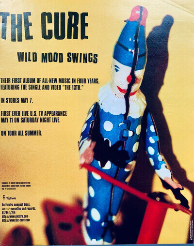 THE CURE 1996 original POSTER ADVERT WILD MOOD SWINGS Debut US TV Appearance SNL