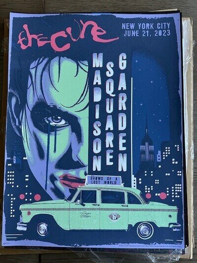 2023 The Cure Tour Poster Madison Square Garden New York Concert MSG Smith NYC