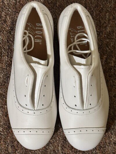 Bloch White Leather J Sams Tap Shoes NEW Size UK 3.5/Bloch 6