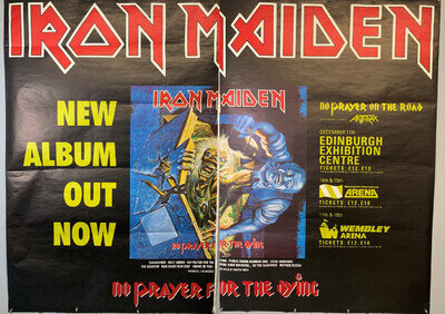 Iron Maiden Poster Anthrax Huge 2 Part No Prayer For The Dying/On The Road 1990