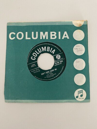 PAUL ANKA-PUT YOUR HEAD ON MY SHOULDER 7" VINYL SINGLE RECORD 1959!