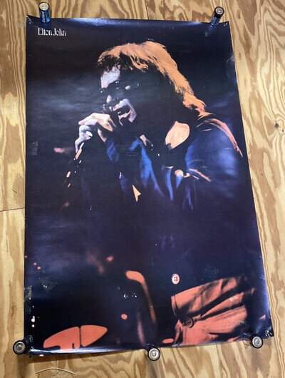 Vintage 1970s Original ELTON JOHN CONCERT POSTER - LARGE 26x39" 1974 Tour