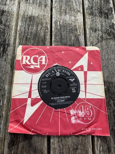 Len Barry - The Moving Finger Writes - RCA Victor RCA 1588 - VG - Comp Sleeve