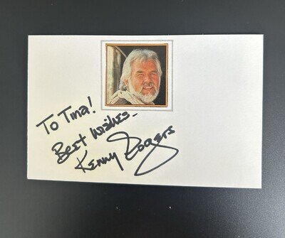 KENNY ROGERS AUTOGRAPH CARD SIGNED CUT