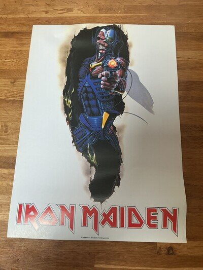 Vintage Original 1980s Iron Maiden Poster VG+ Official A3 Poster 1987