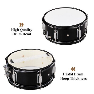 Professional Marching Snare Drum & Drum Stick & Strap & Wrench Kit 12 x 5.5 inch