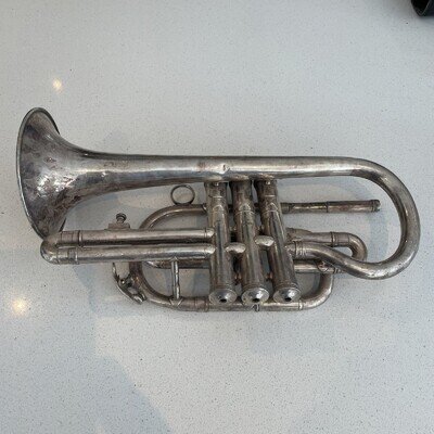 Vintage Boosey & Hawkes Imperial Silver Plated Cornet