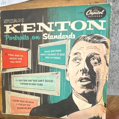 Stan Kenton Portraits on Standards 12" Black Vinyl LP 33 RPM Capitol 1955 Jazz