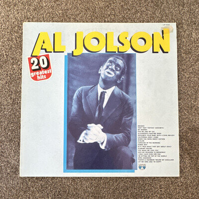 Al Jolson 20 Greatest Hits 12" Black Vinyl LP 33RPM Lotus LOP 14002