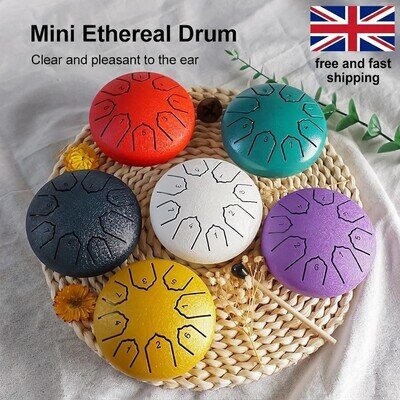 4 Inch 8 Note Steel Tongue Drum Mini Handpan Percussion Instrument Kids Adult