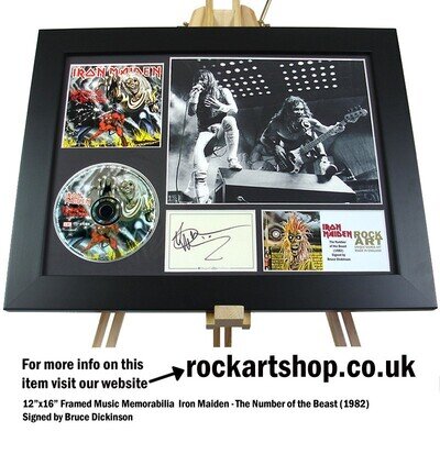Iron Maiden SIGNED BRUCE DICKINSON The Number of the Beast Autograph Promo Photo