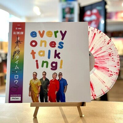 All Time Low Everyone's Talking! assai records signed Vinyl White w/ red accents