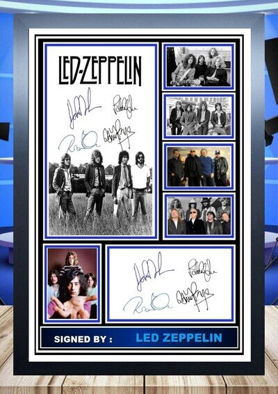 152) led zeppelin music legends signed unframed/framed photograph (reprint) @@.